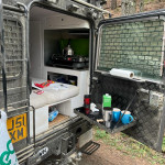 Foldable Utility Tray on Rear Door